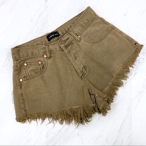 Mustard Seed- Light Brown Button Cut Off Shorts SJ